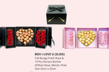 Load image into Gallery viewer, Box I love U Full bunga fresh rose
