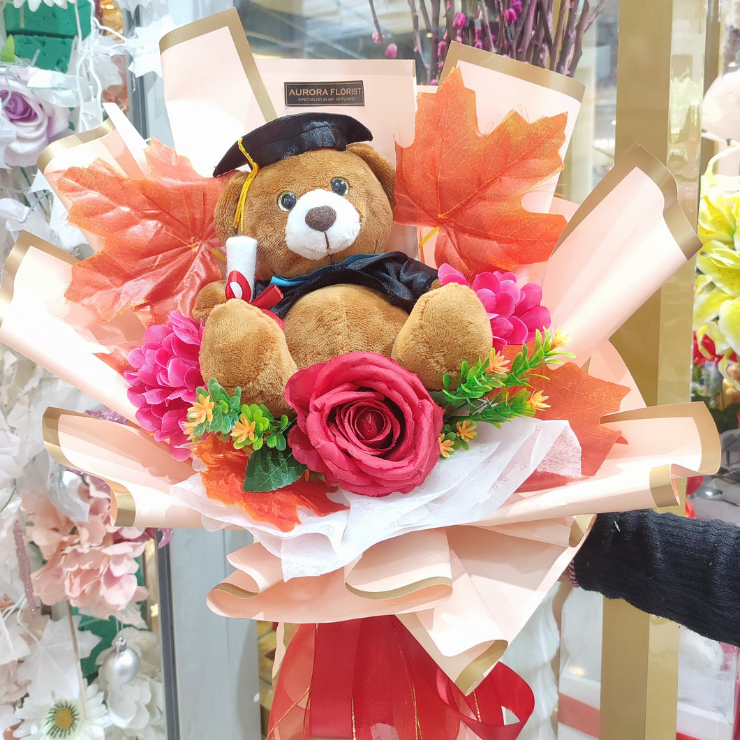 Bouquet Graduation Artificial Red Rose