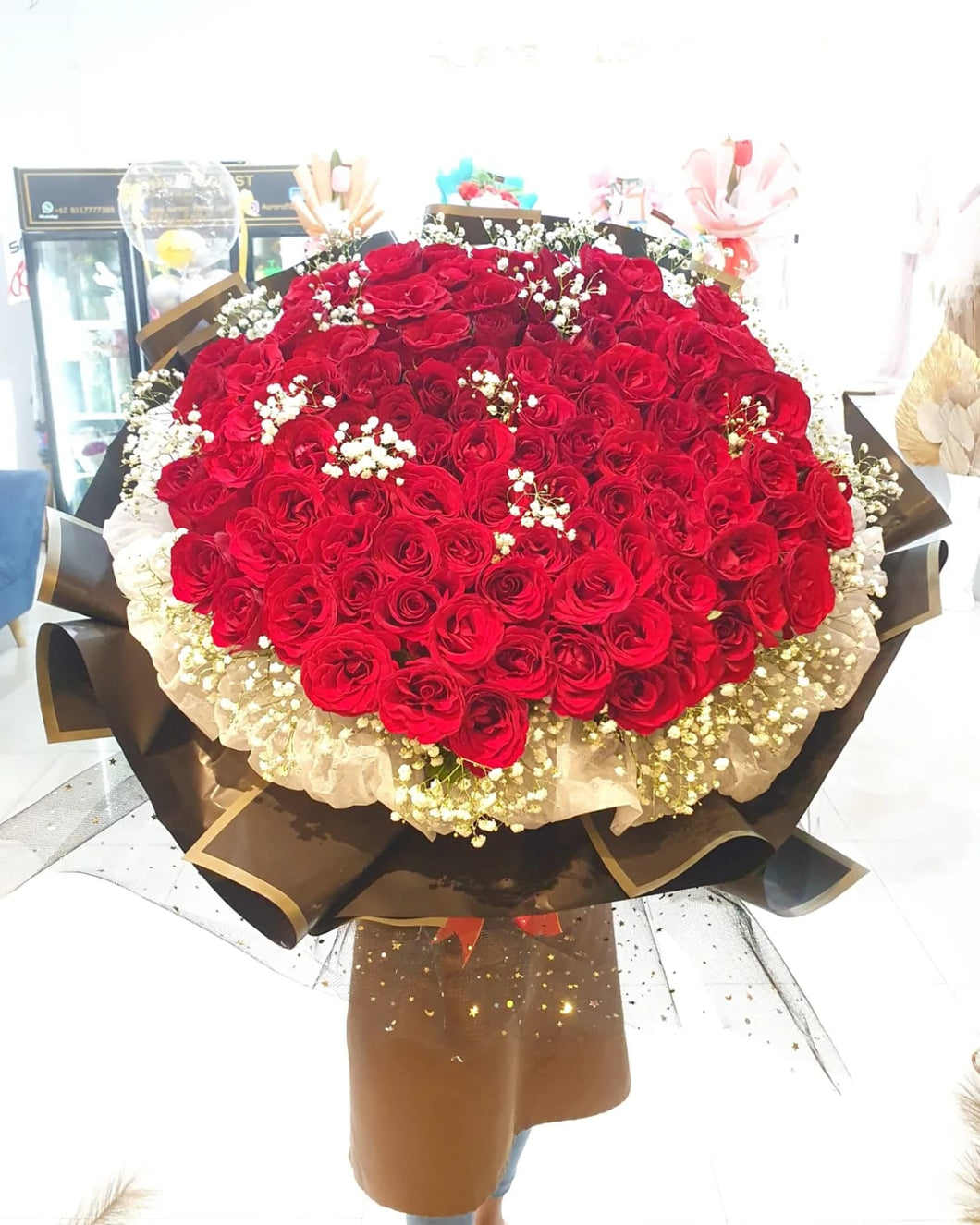 Huge Full Red Rose (100 stalks) - Valentine's Day