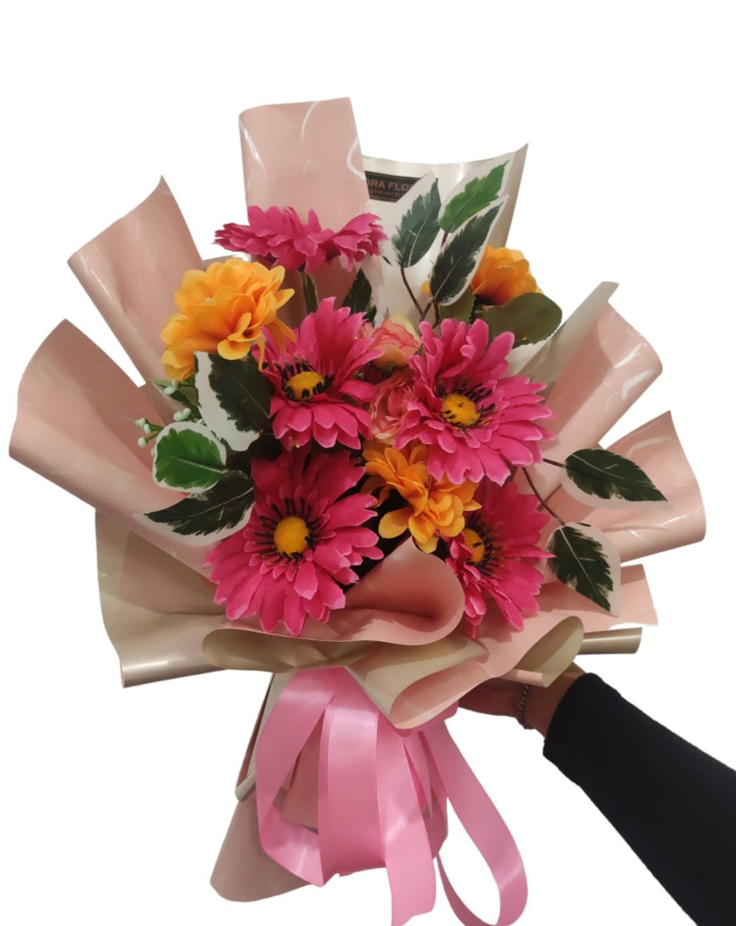 Bouquet Artificial Pink Daisy Gerbera
