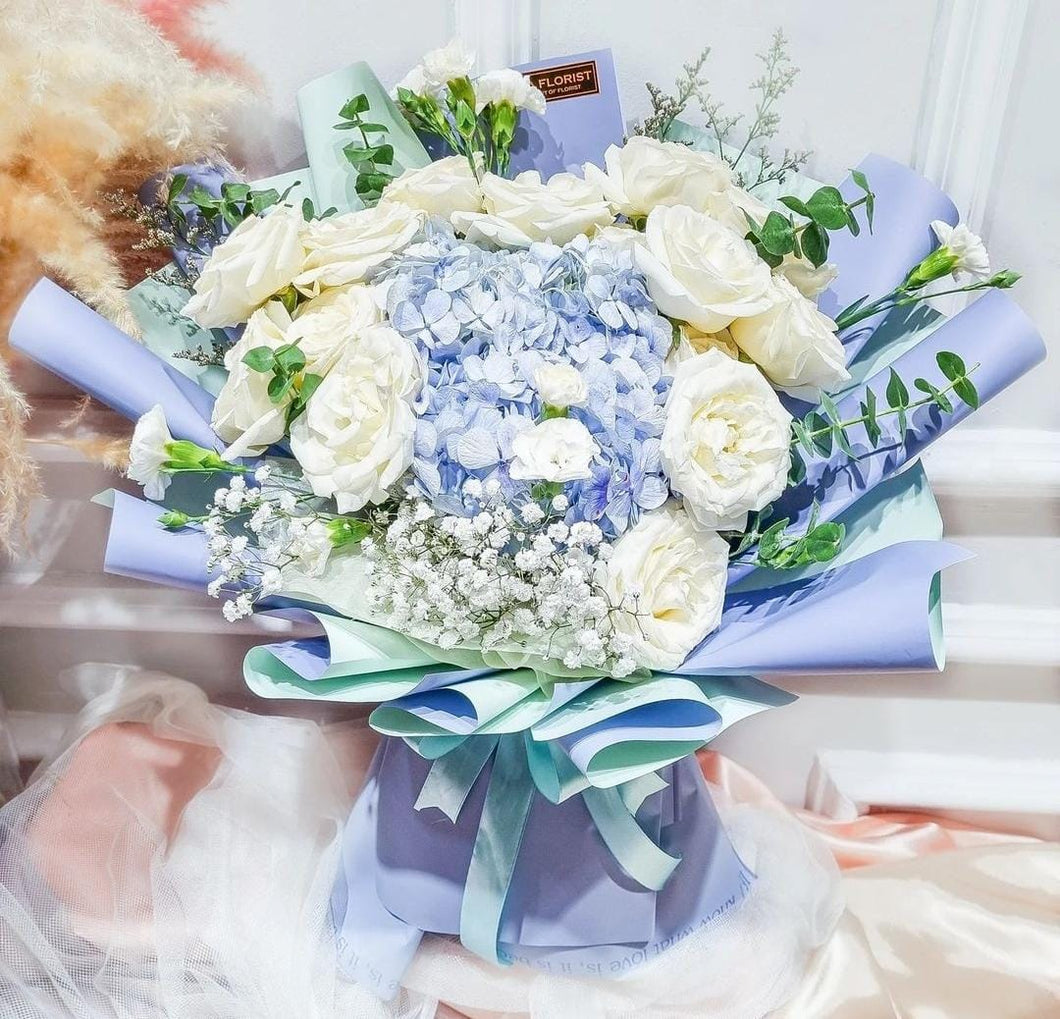 Beautiful Hydrangea & White Rose Fresh