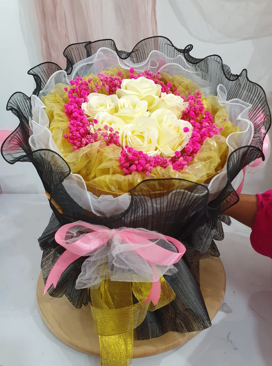 Yellow  Rose Bouquet  ( Soap Flower)