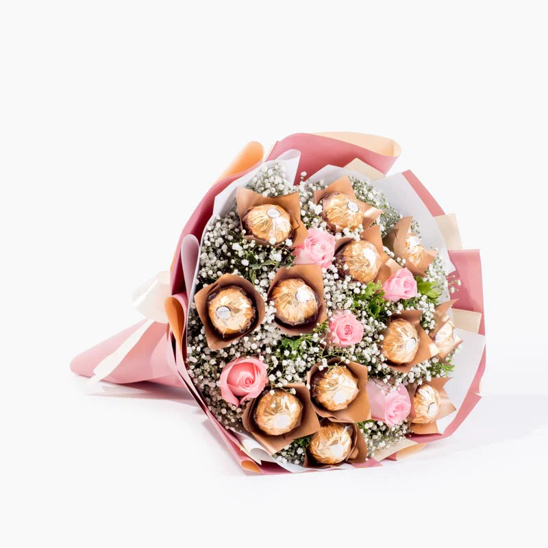 Blossom Pink and Chocolate (5 stalks)