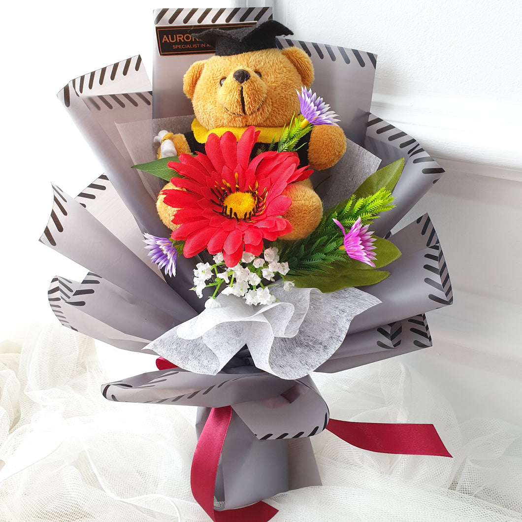 Artificial Daisy Graduation & Teddy Bear