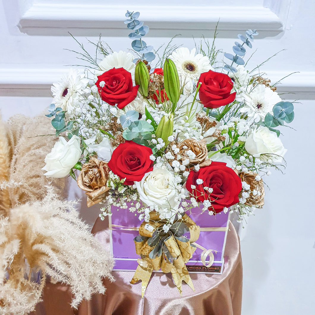 Box Fresh Flower Rose Color Mix