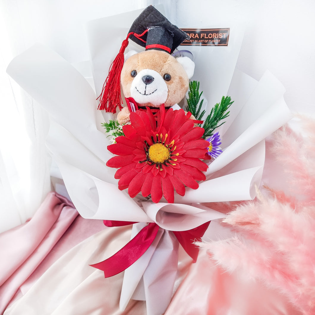 Artificial Daisy Graduation & Teddy Bear
