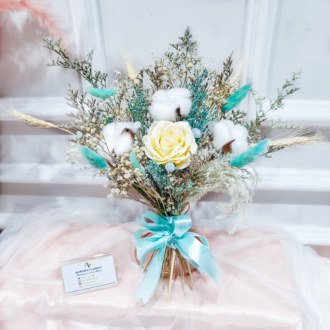 Blue Roses Wedding Bouquet (Preserve)