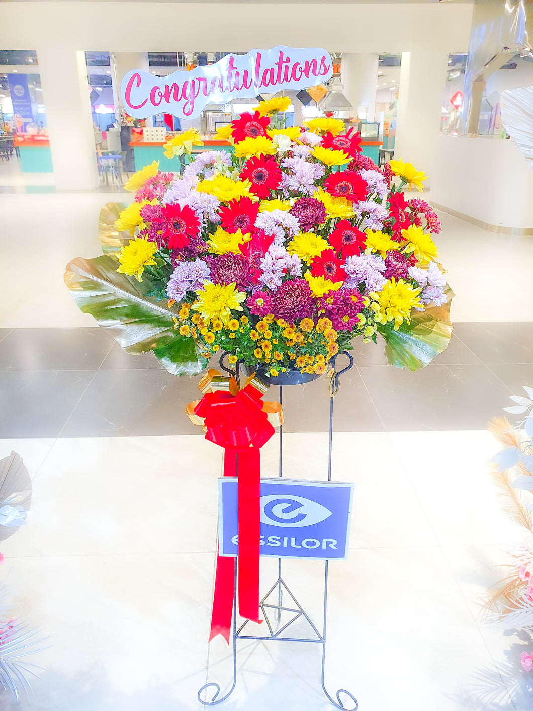 Stainless stand - Gerbera Daisy (Fresh Flower)