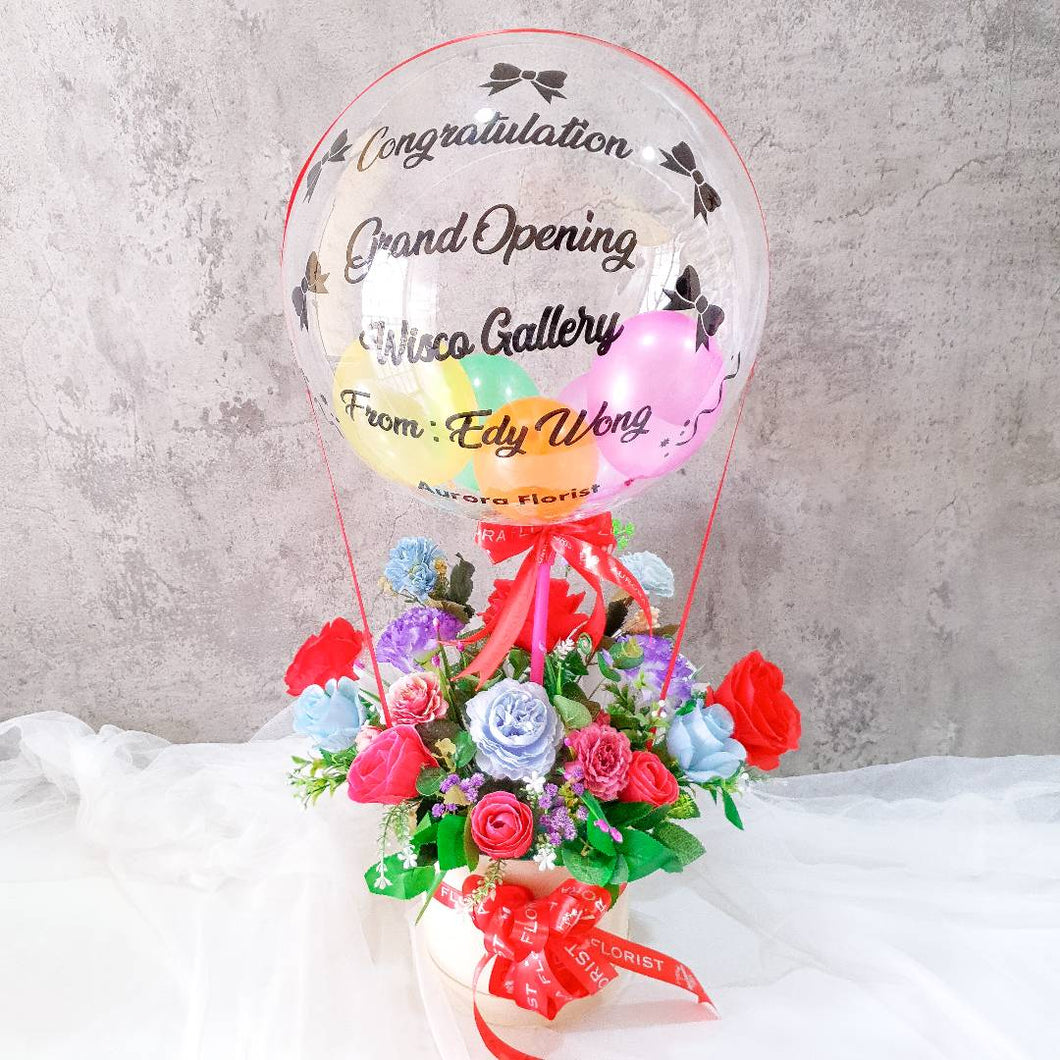 Blossom Box with Balloon (Artificial Flower) Small