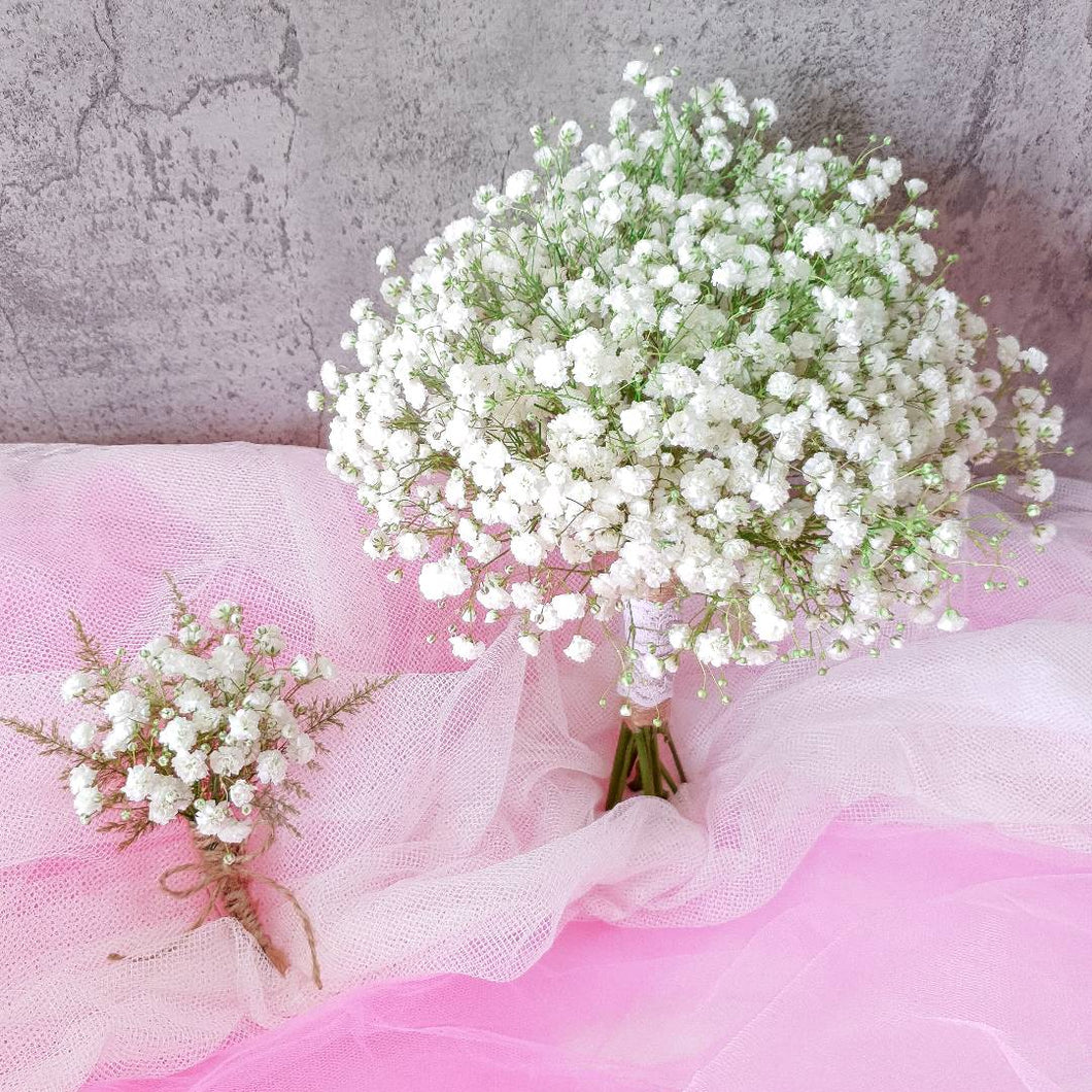 Baby Breath Bridal (Fresh Flower) with boutonniere