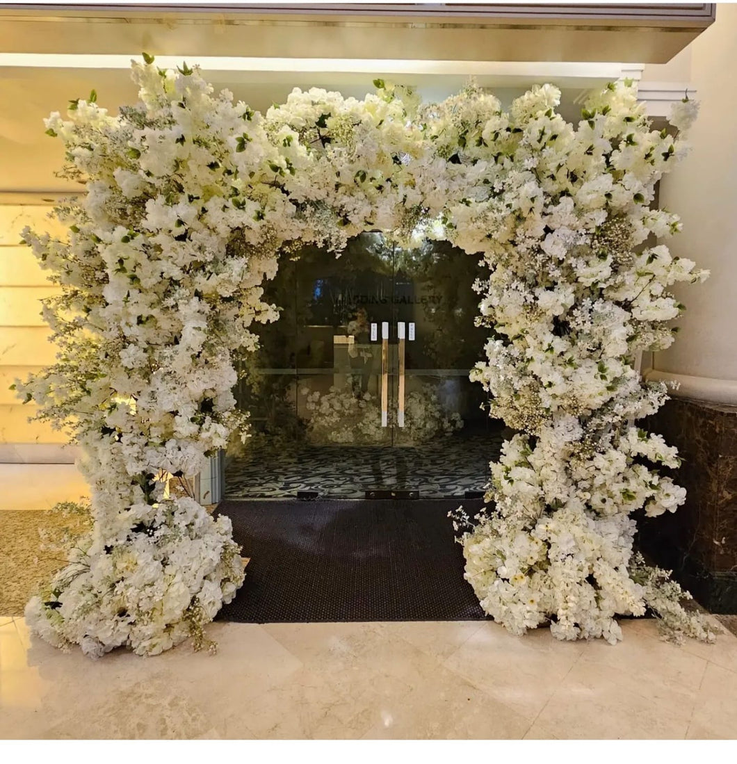 Gate Full White Flowers Decoration